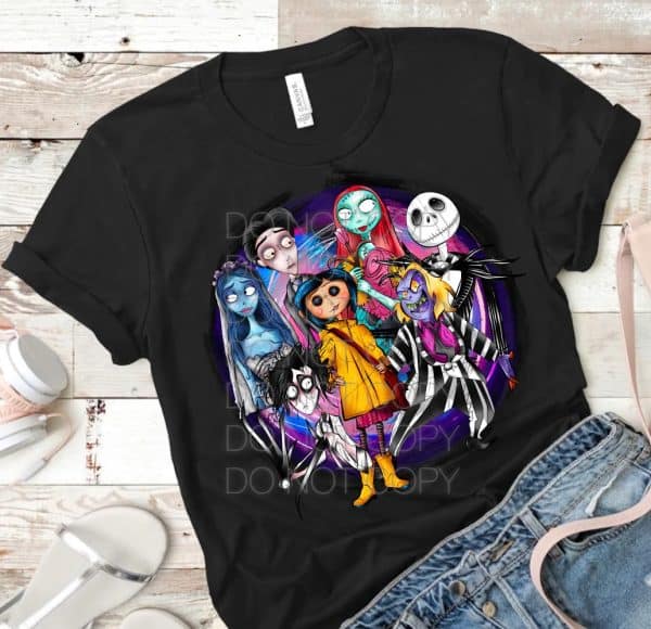 Jack and Sally Plus Friends Mash-Up Screen Transfer T-Shirt