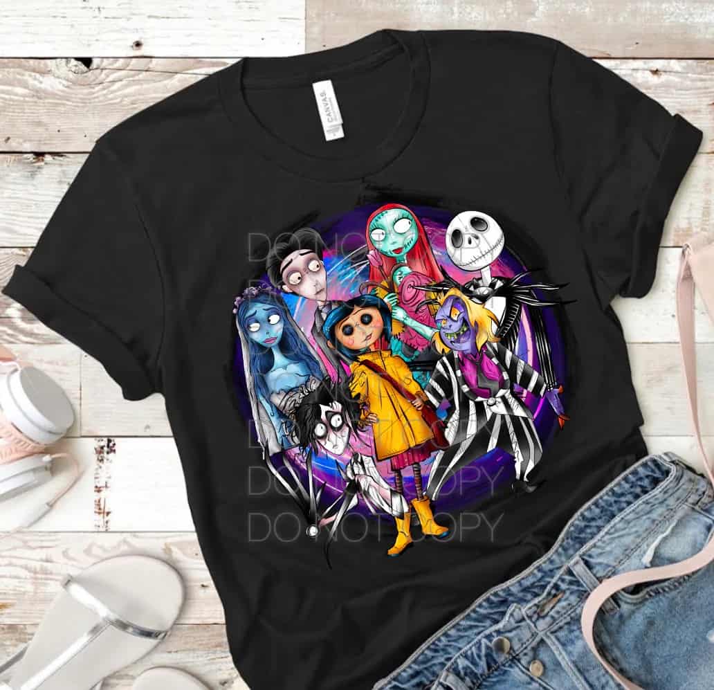 Jack and Sally Plus Friends Mash-Up Screen Transfer T-Shirt