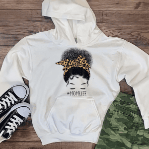 #MomLife Afro Puff Hoodie