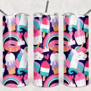 Unicorn Rainbow Donuts and Ice Cream