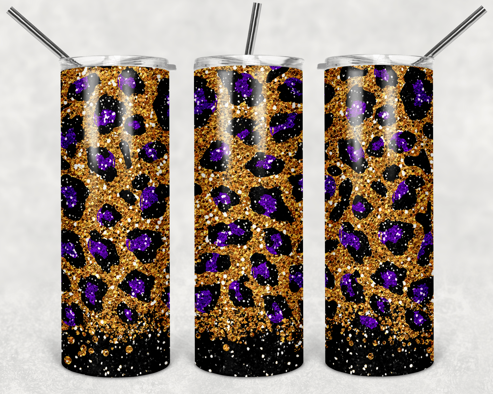 Purple Leopard Glitter