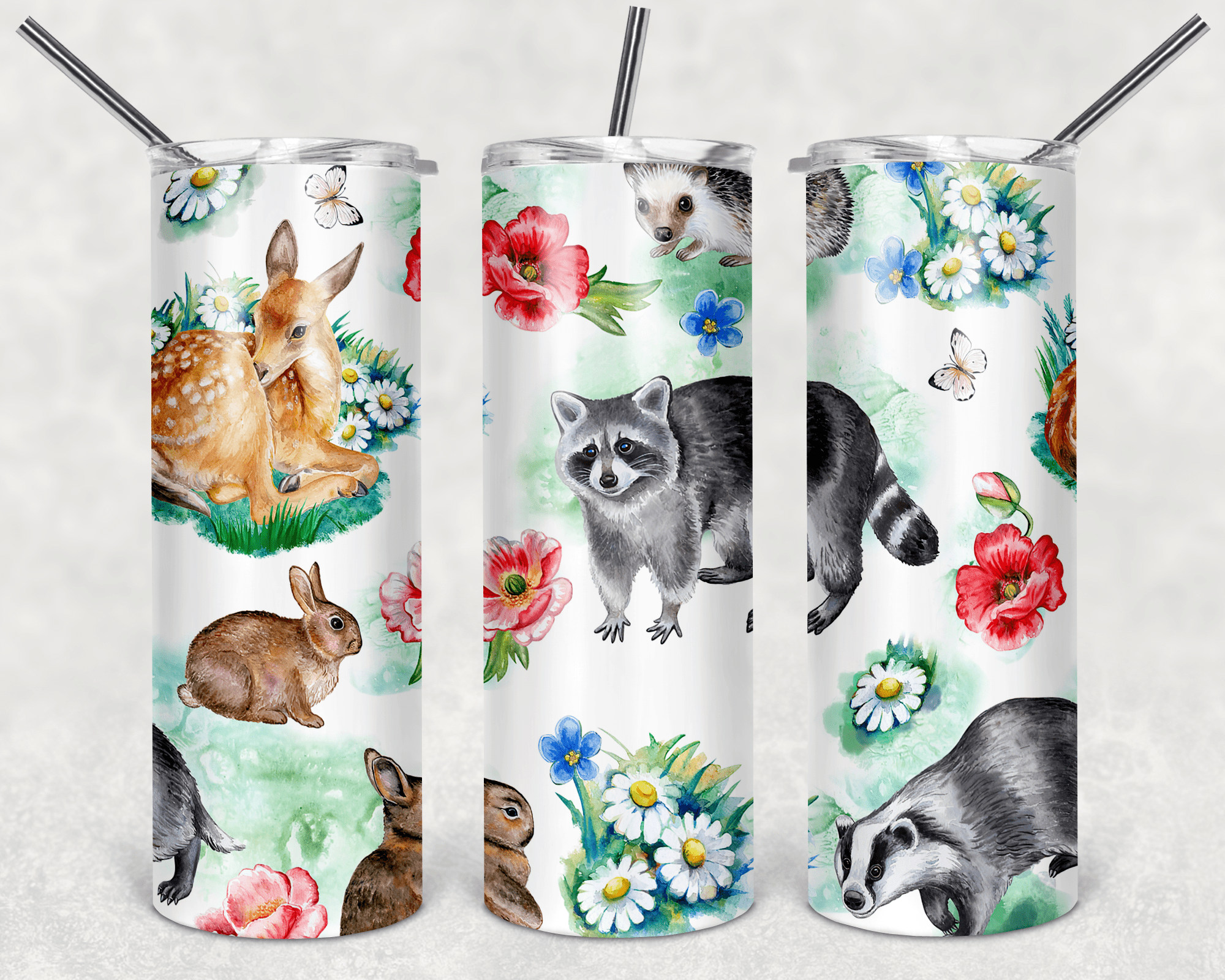 Racoon deer Rabbit and Opossum
