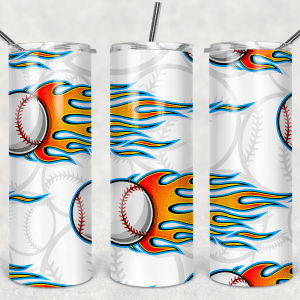 Baseball W/Flames