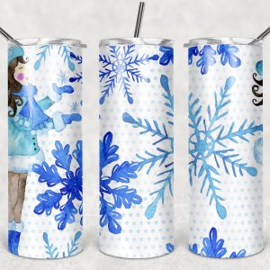 Blue Snowflakes W Girl