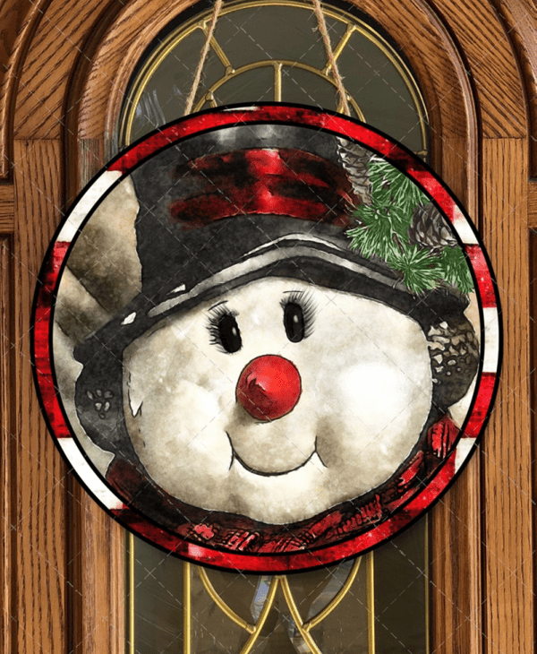 Snowman Door Hanger 12"