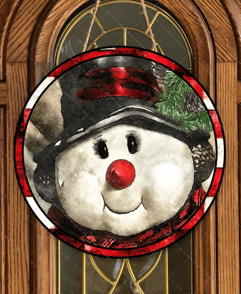 Snowman Door Hanger 12"