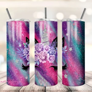 Agate Unicorn Milky Way Glitter Aqua Pink