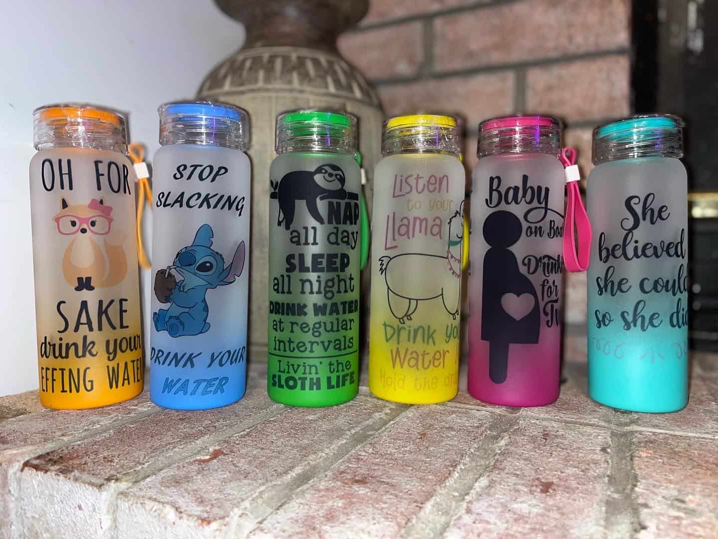 Glass Ombre Water Bottles