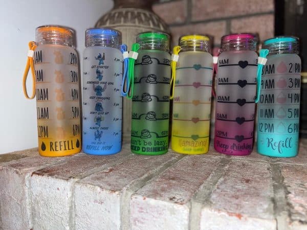 Glass Ombre Water Bottles