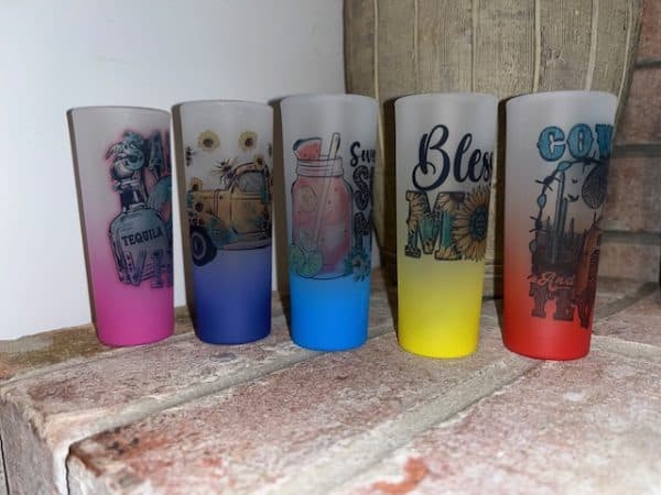 Frosted Glass Ombre Shot Glasses