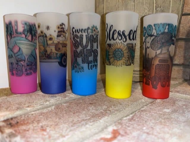 Frosted Glass Ombre Shot Glasses