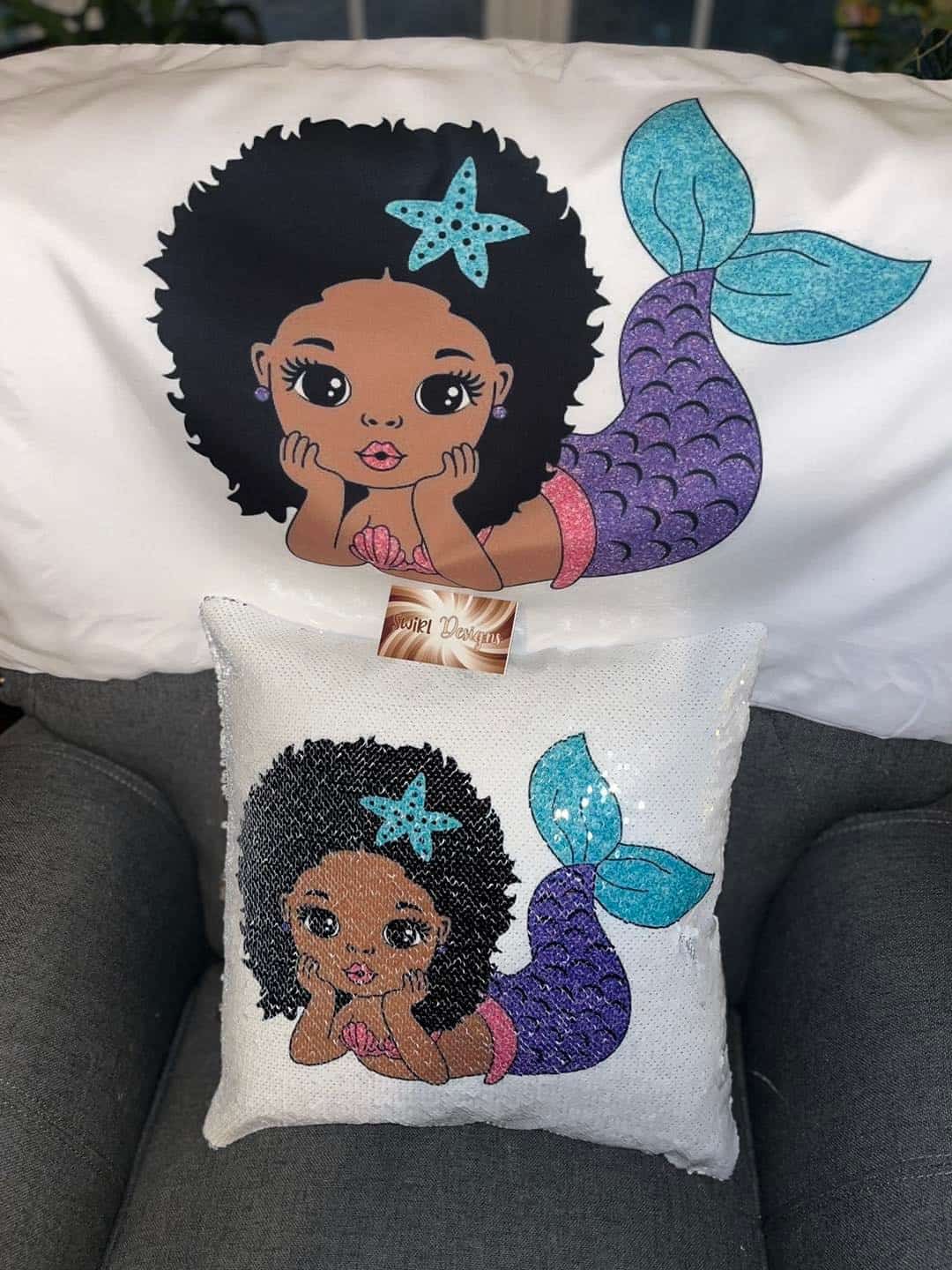 Kids Blanket and Sequin Pillow Gift Set