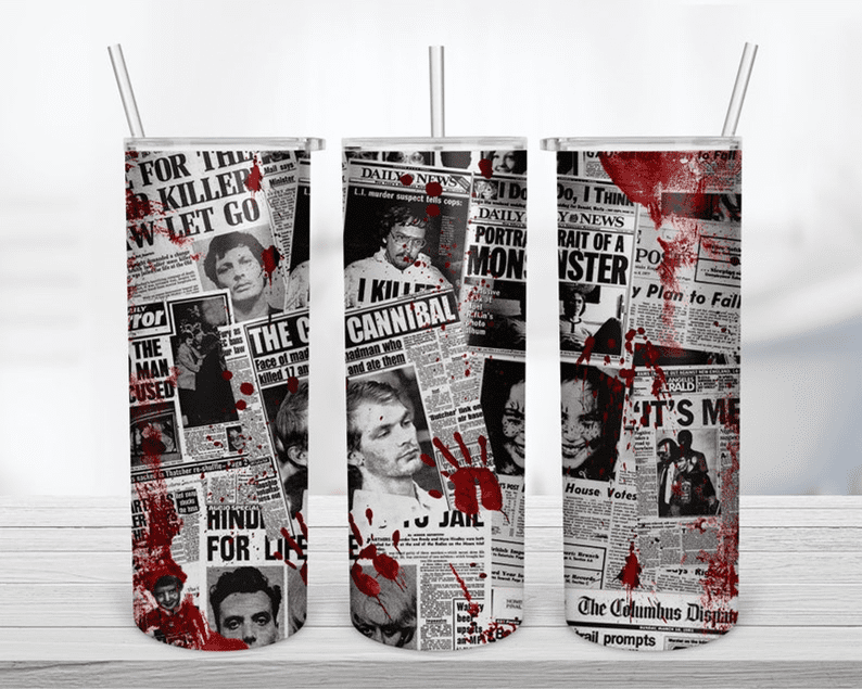 Serial Killer Newspaper Clippings and Blood Drip