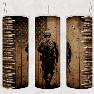 Military Wood Flag and Ammunition