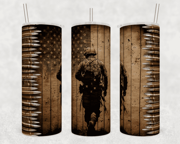 Military Wood Flag and Ammunition