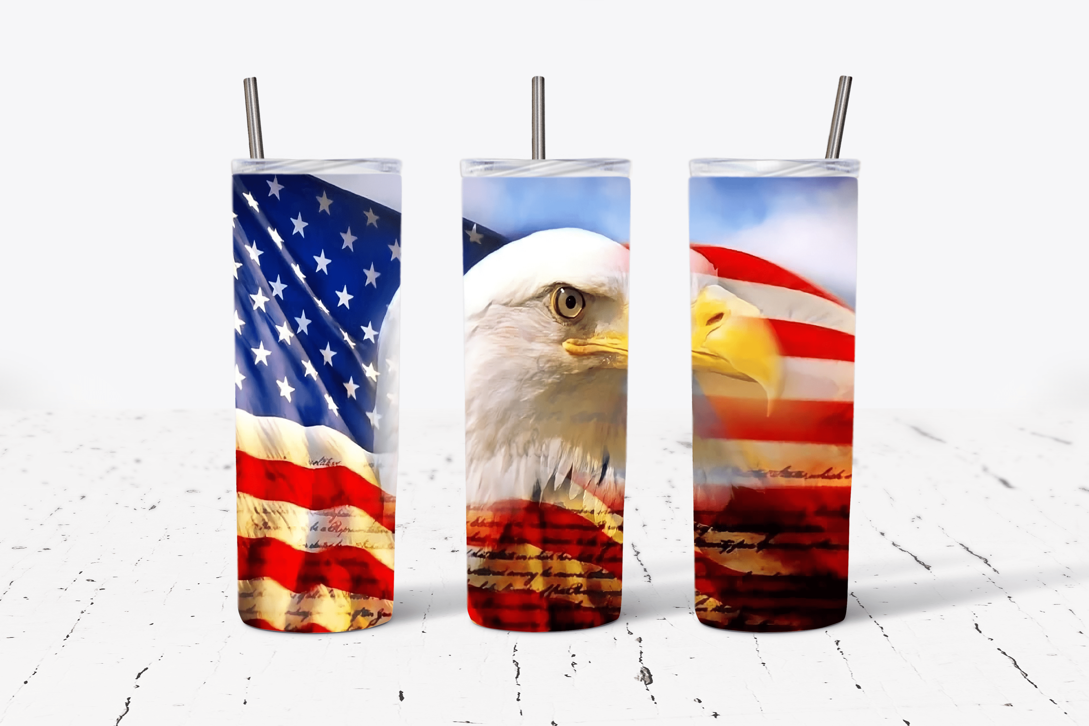 Eagle and USA Flag