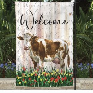 Welcome-Brown and White Cow
