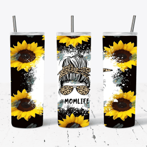 MomLife Sunflowers Leopard Print Sunglasses and Bun