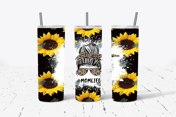 MomLife Sunflowers Leopard Print Sunglasses and Bun
