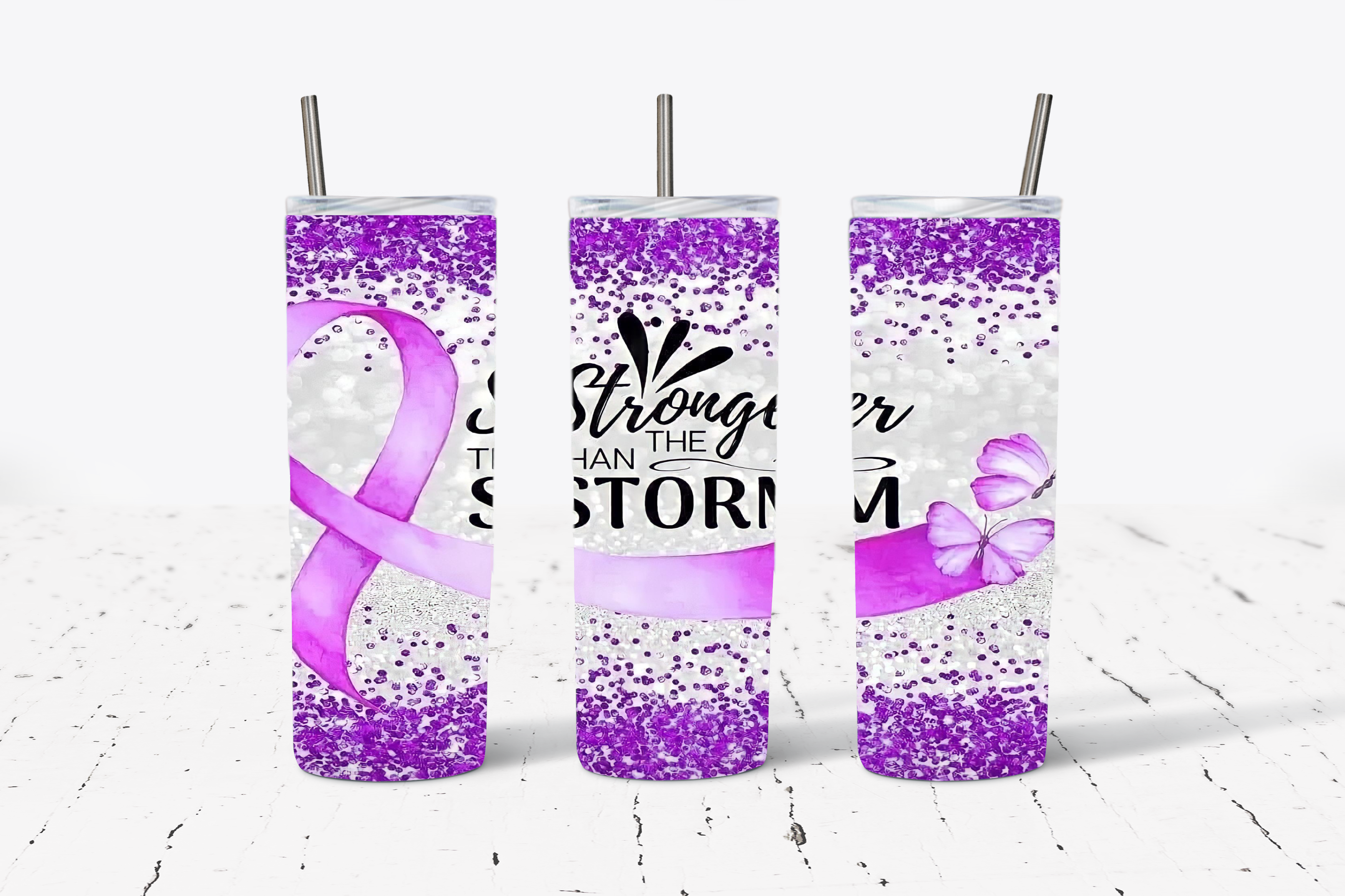 Stronger Than the Storm - Purple Cancer Ribbon
