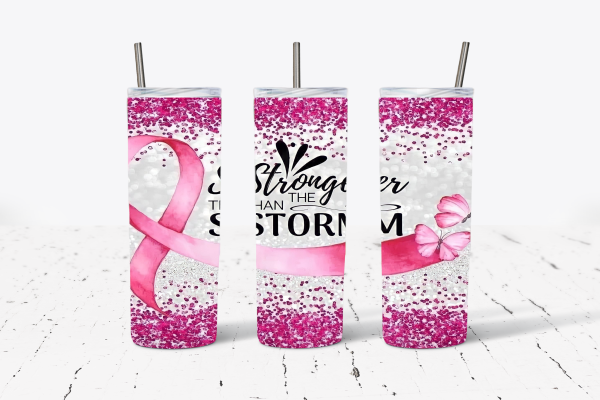 Stronger Than the Storm - Pink Cancer Ribbon